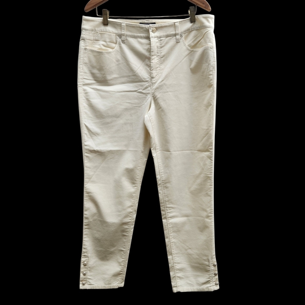 NWT Talbots Off- White Velvet Ankle Jeans Size 14